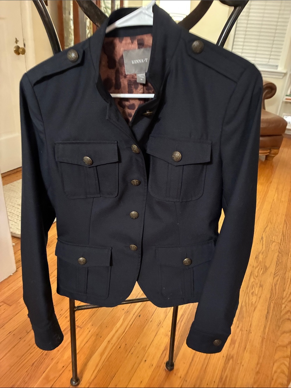 Renuar Navy Military-Style Women's Blazer